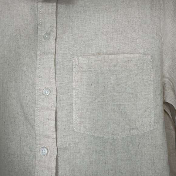 H&M Premium Linen & Cotton Blend Button Down Shirt XS - NEW - Picture 5 of 14